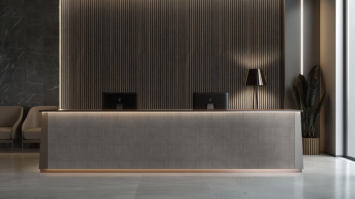 Umber Acoustic 9.5 in. x 94.5 in. Mixed Wood Slat Flat Wall Panel (4 Panels/24.92 sq. ft./Case)