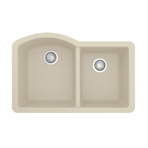 Undermount Quartz Composite 32" 60/40 Double Bowl Kitchen Sink