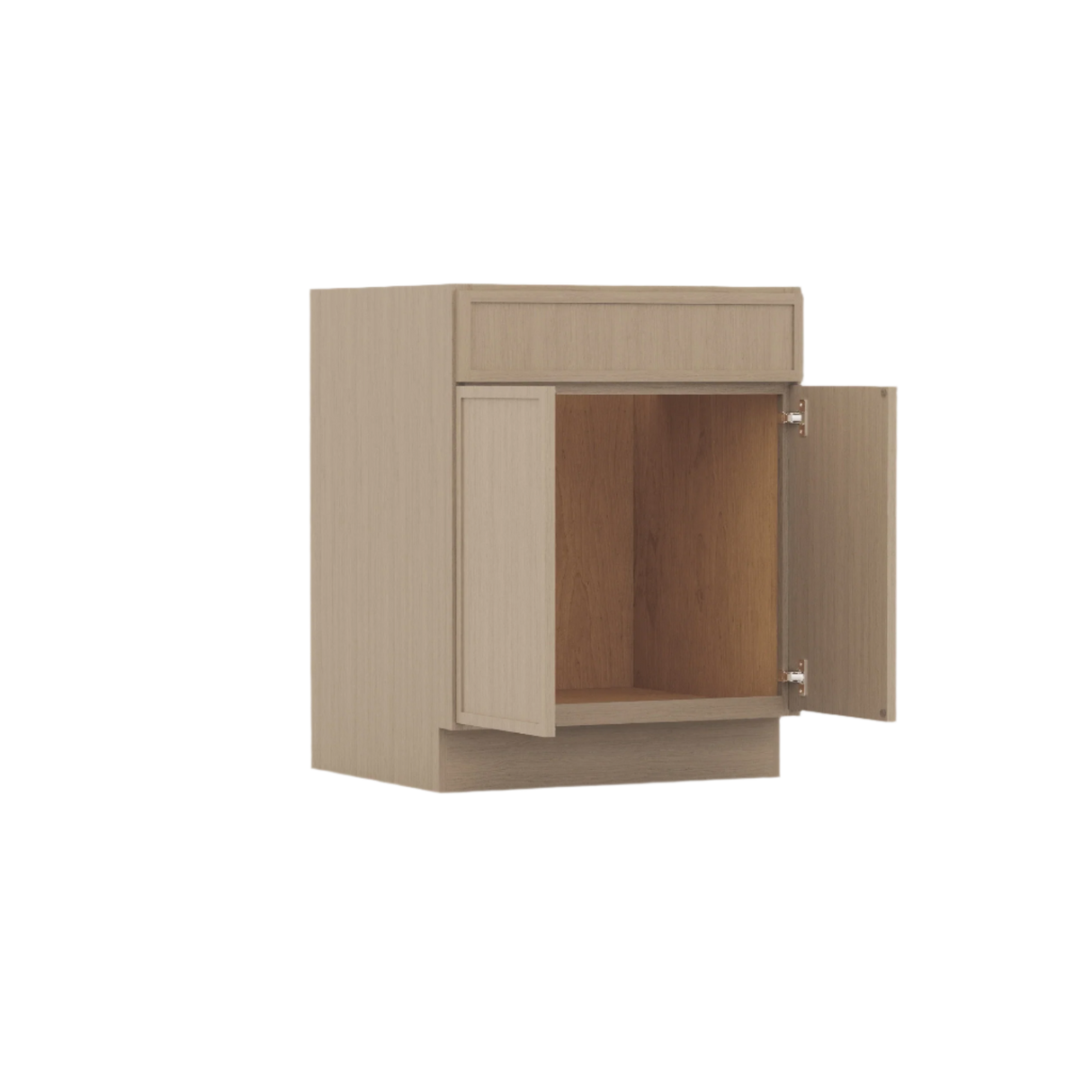 Slim White Oak Vanity Cabinet -  27"W x 34 1/2"H x 21"D
