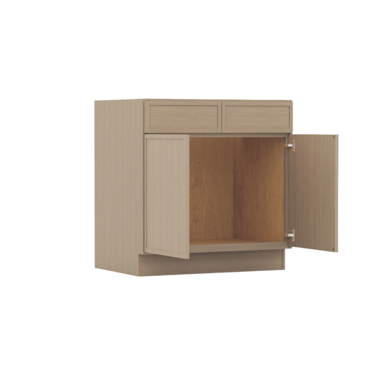 Slim White Oak Vanity Cabinet -  36"W x 34 1/2"H x 21"D
