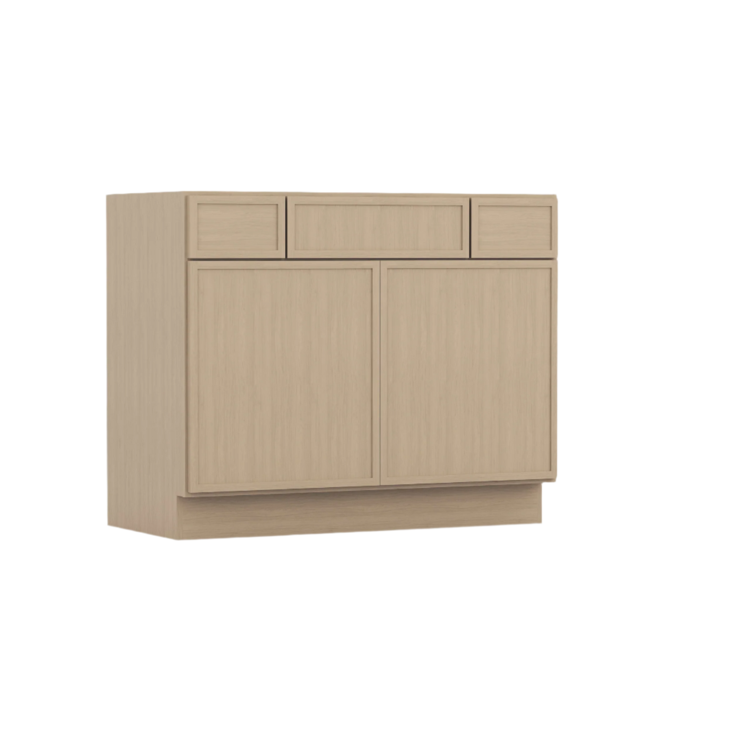 Slim White Oak Vanity Cabinet -  42"W x 34 1/2"H x 21"D - 2 DRW, 2D