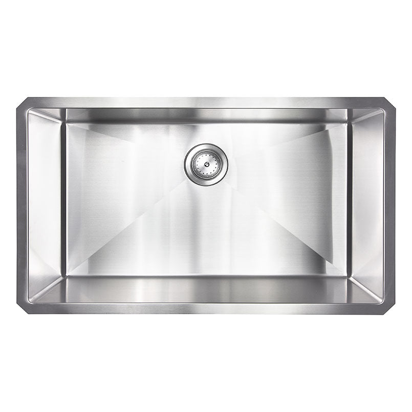 Undermount Stainless Steel Handcrafted 32 in. Single Bowl Kitchen Sink