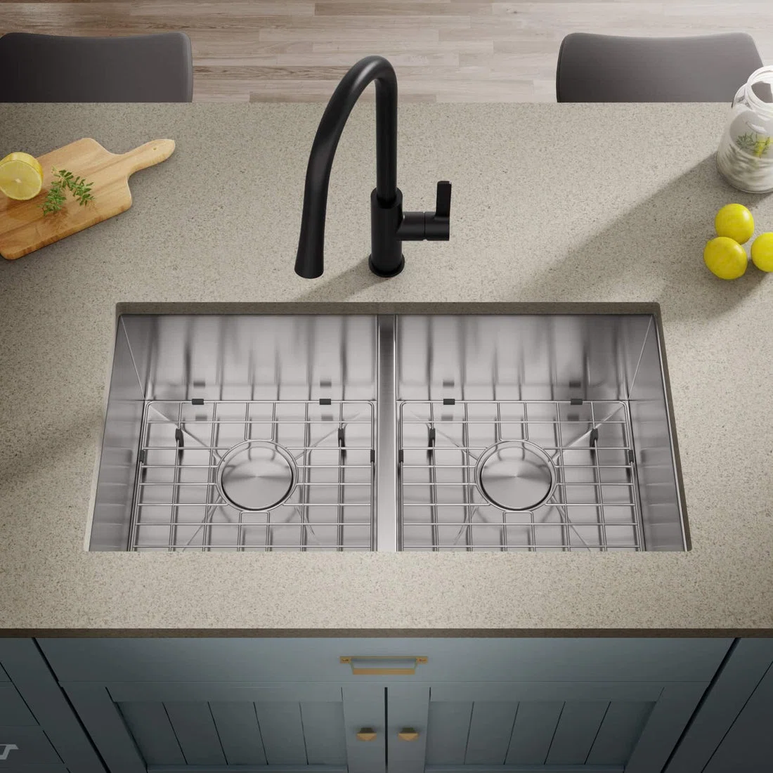 31'' L Undermount Double Bowl Stainless Steel Kitchen Sink