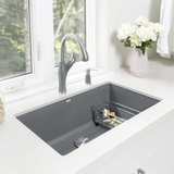 Precis™ 32 x 19 in. No Hole Granite Composite Single Bowl Undermount Kitchen Sink