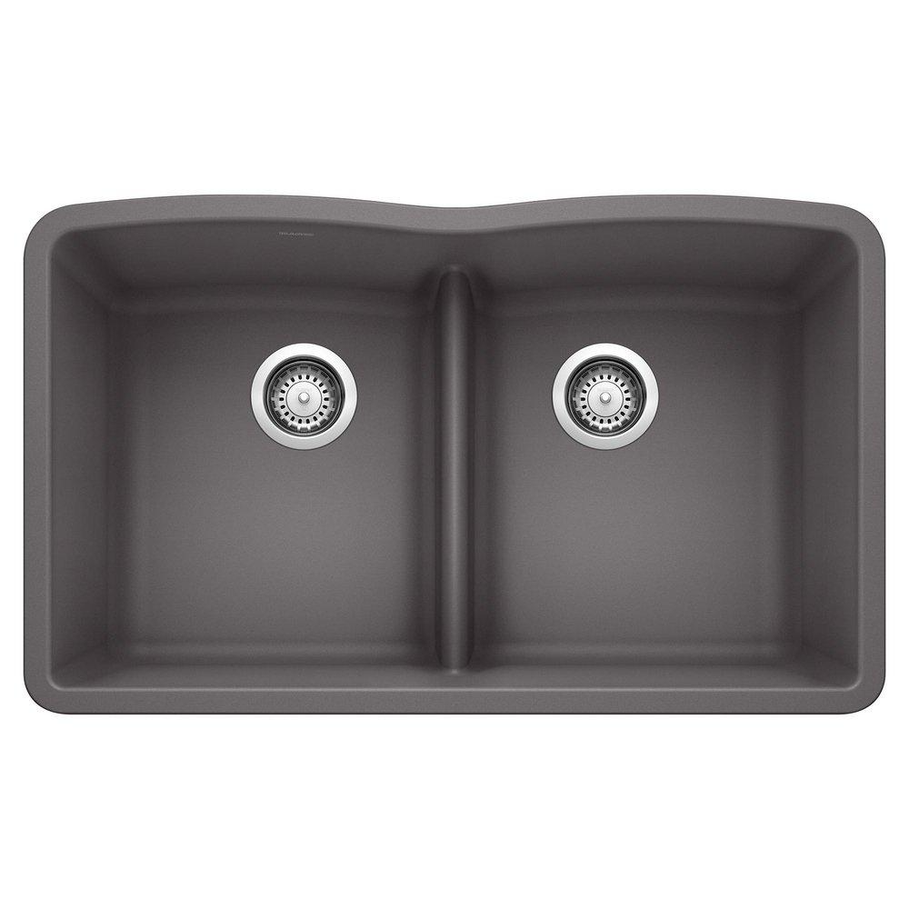 Diamond™ 32 x 19-1/4 in. No Hole Composite Double Bowl Undermount Kitchen Sink