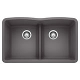 Diamond™ 32 x 19-1/4 in. No Hole Composite Double Bowl Undermount Kitchen Sink