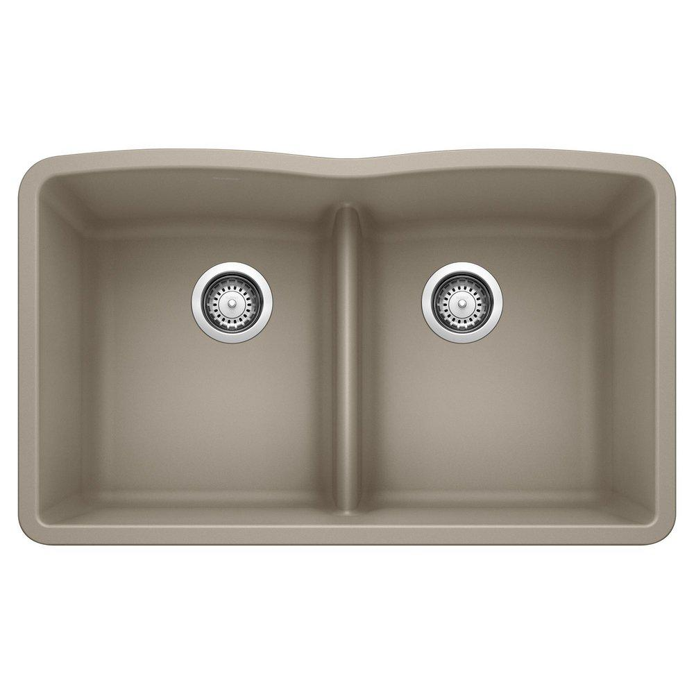 Diamond™ 32 x 19-1/4 in. No Hole Composite Double Bowl Undermount Kitchen Sink