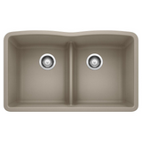 Diamond™ 32 x 19-1/4 in. No Hole Composite Double Bowl Undermount Kitchen Sink