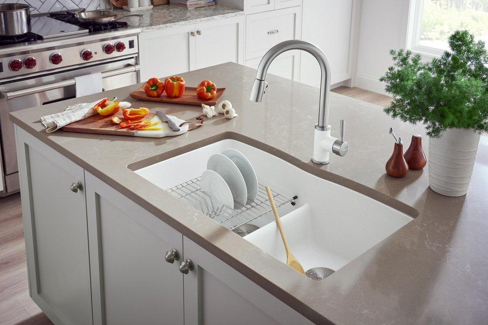 Diamond™ 32 x 19-1/4 in. No Hole Composite Double Bowl Undermount Kitchen Sink