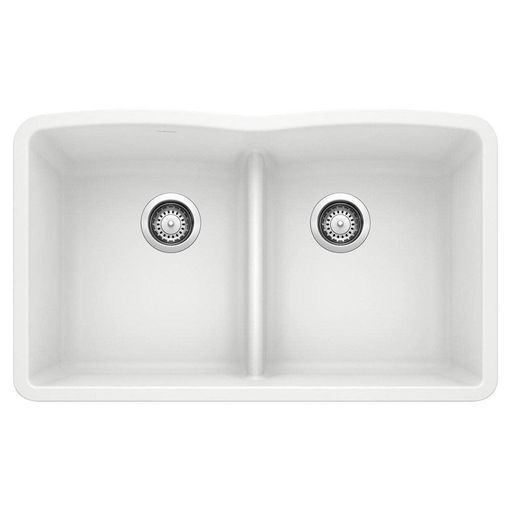 Diamond™ 32 x 19-1/4 in. No Hole Composite Double Bowl Undermount Kitchen Sink