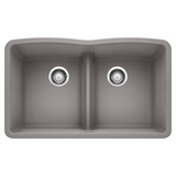 Diamond™ 32 x 19-1/4 in. No Hole Composite Double Bowl Undermount Kitchen Sink