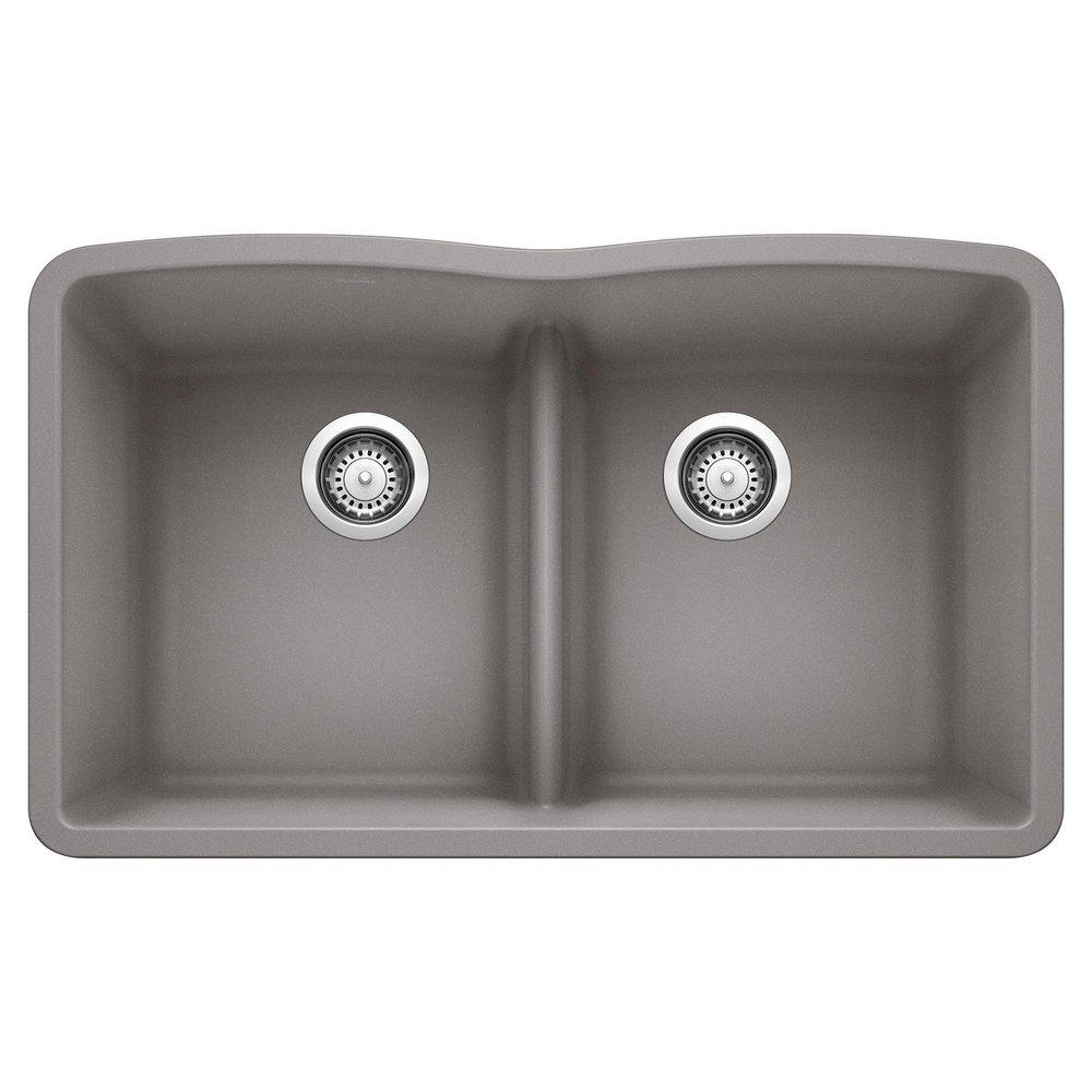 Diamond™ 32 x 19-1/4 in. No Hole Composite Double Bowl Undermount Kitchen Sink