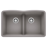 Diamond™ 32 x 19-1/4 in. No Hole Composite Double Bowl Undermount Kitchen Sink