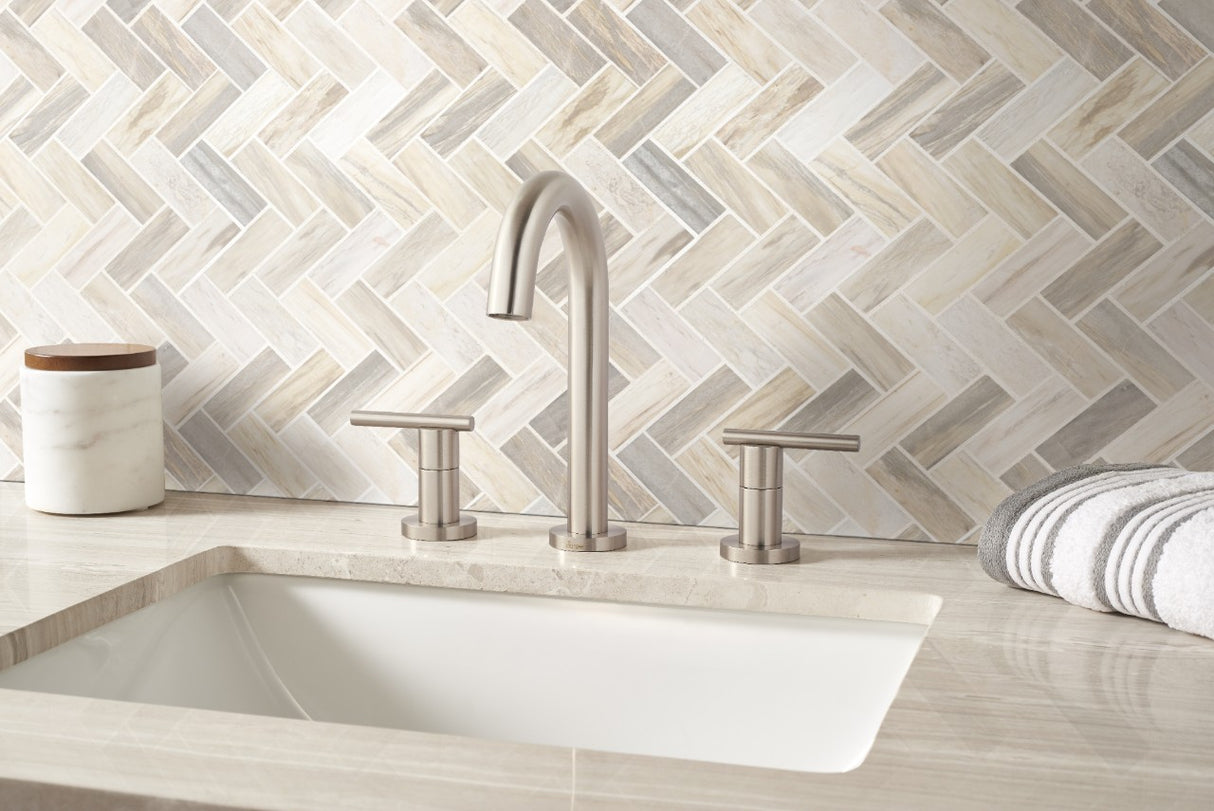 Angora 12x12 Polished Herringbone Tile