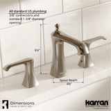 Karran Woodburn Stainless Steel Widespread 2-Handle Bathroom Sink Faucet with Drain