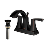 Karran Randburg Oil Rubbed Bronze 4-in centerset 2-Handle WaterSense Bathroom Sink Faucet with Drain