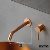 Karran Grantham Brushed Copper Wall-mount 1-Handle WaterSense Bathroom Sink Faucet