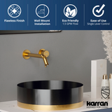 Karran Grantham Gold Wall-mount 1-Handle WaterSense Bathroom Sink Faucet