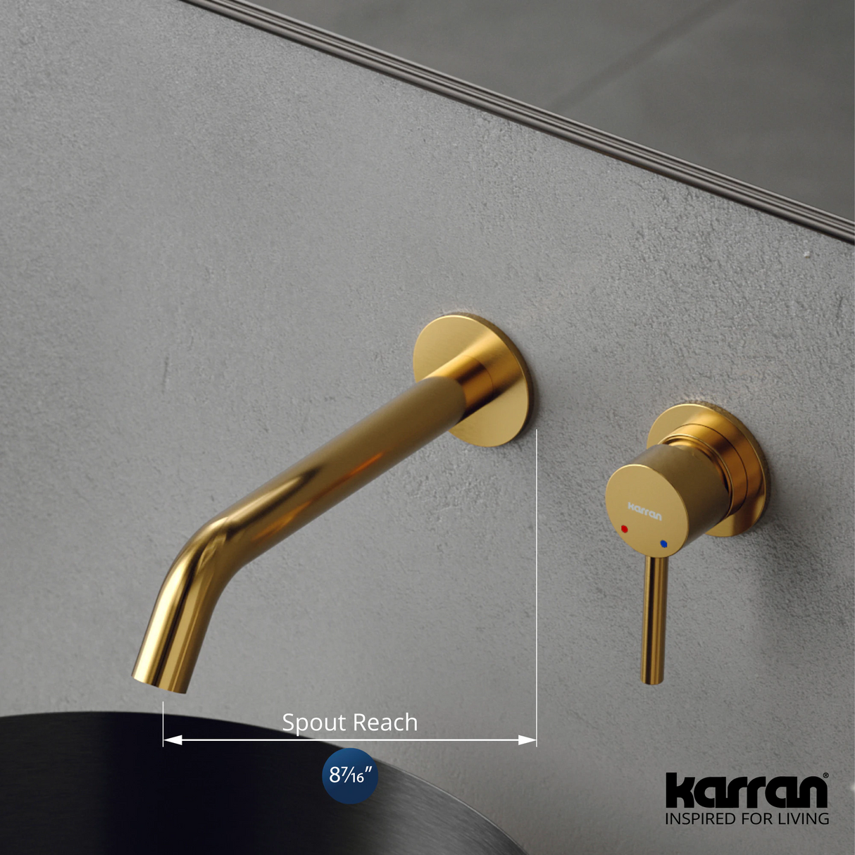 Karran Grantham Gold Wall-mount 1-Handle WaterSense Bathroom Sink Faucet