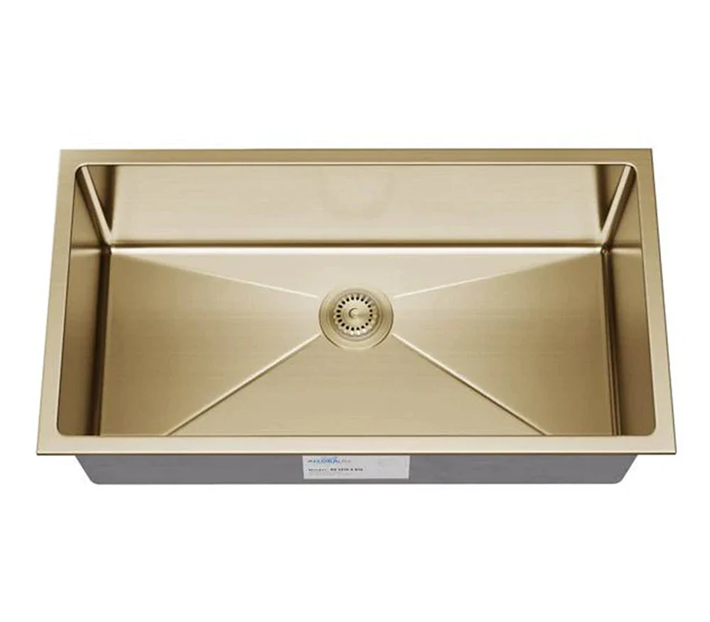 30'' L Undermount Single Bowl Gold Kitchen Sink