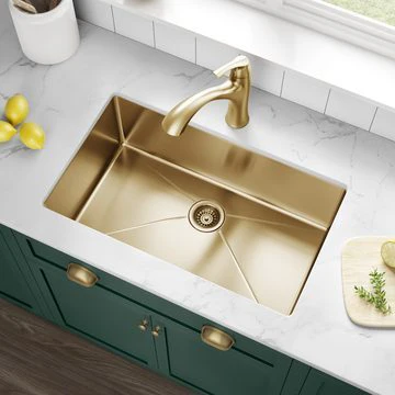 30'' L Undermount Single Bowl Gold Kitchen Sink