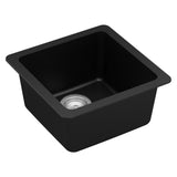 Karran 17" Undermount Quartz Composite Kitchen Sink, Black