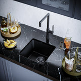 Karran 17" Undermount Quartz Composite Kitchen Sink, Black