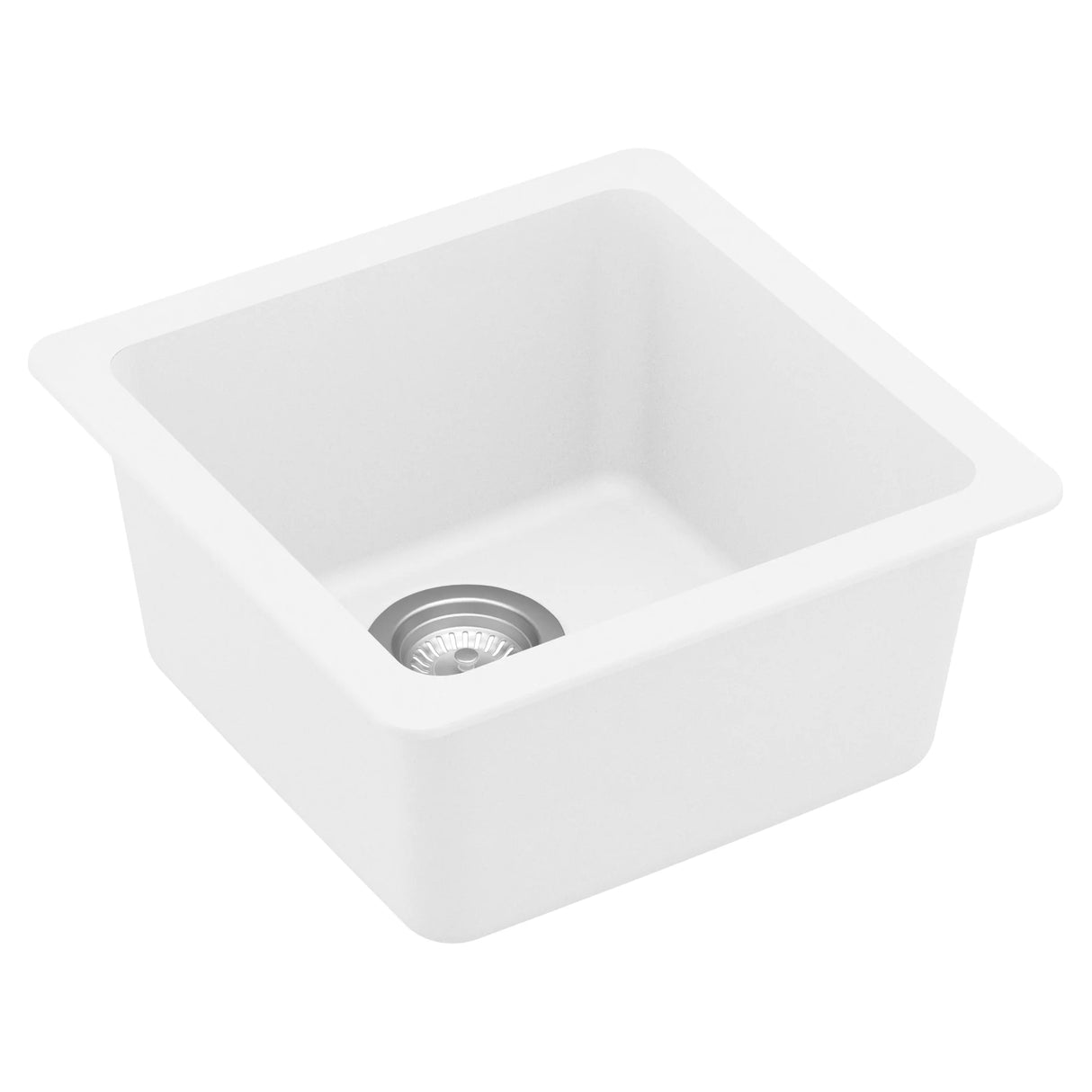 Karran 17" Undermount Quartz Composite Kitchen Sink, White