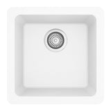 Karran 17" Undermount Quartz Composite Kitchen Sink, White