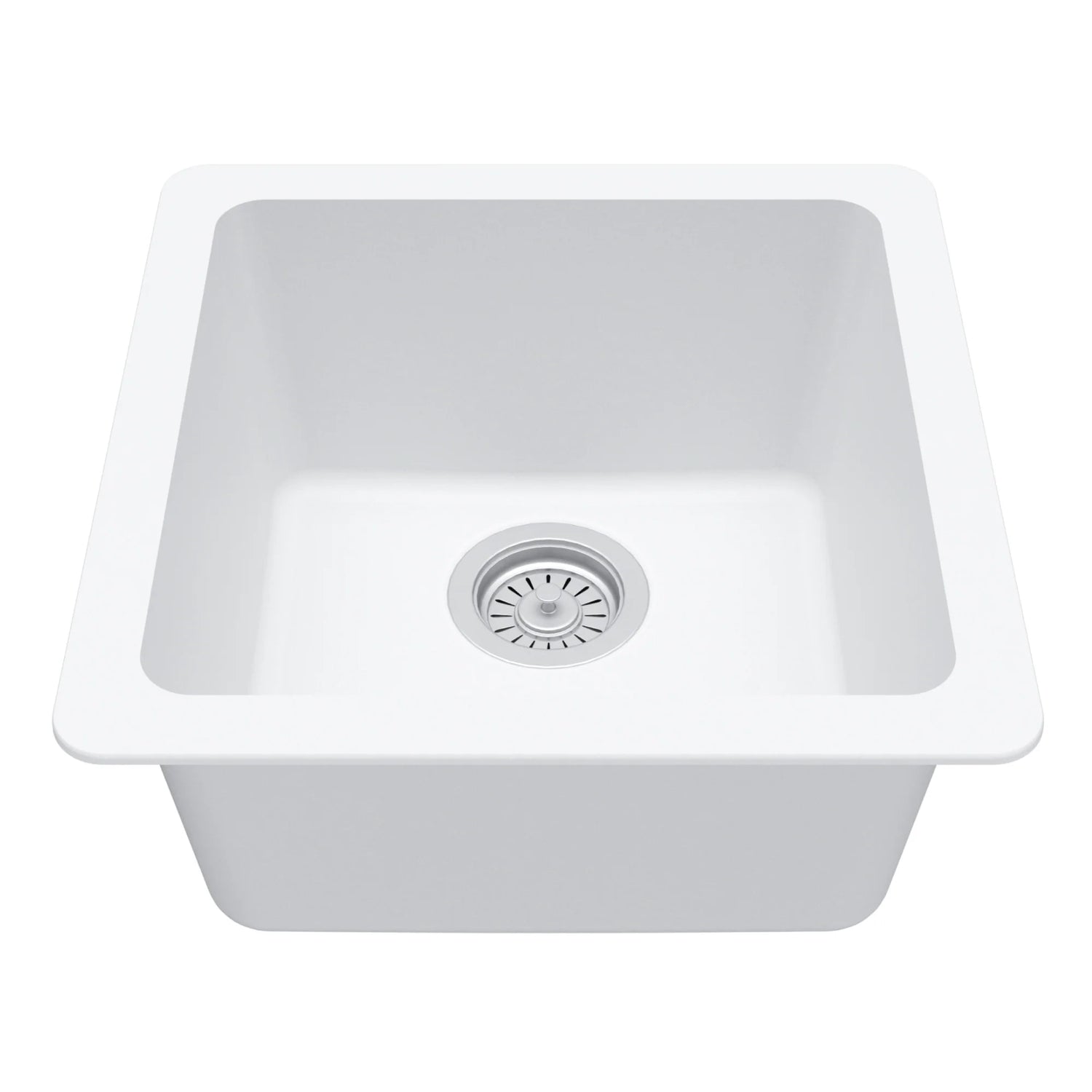Karran 17" Undermount Quartz Composite Kitchen Sink, White