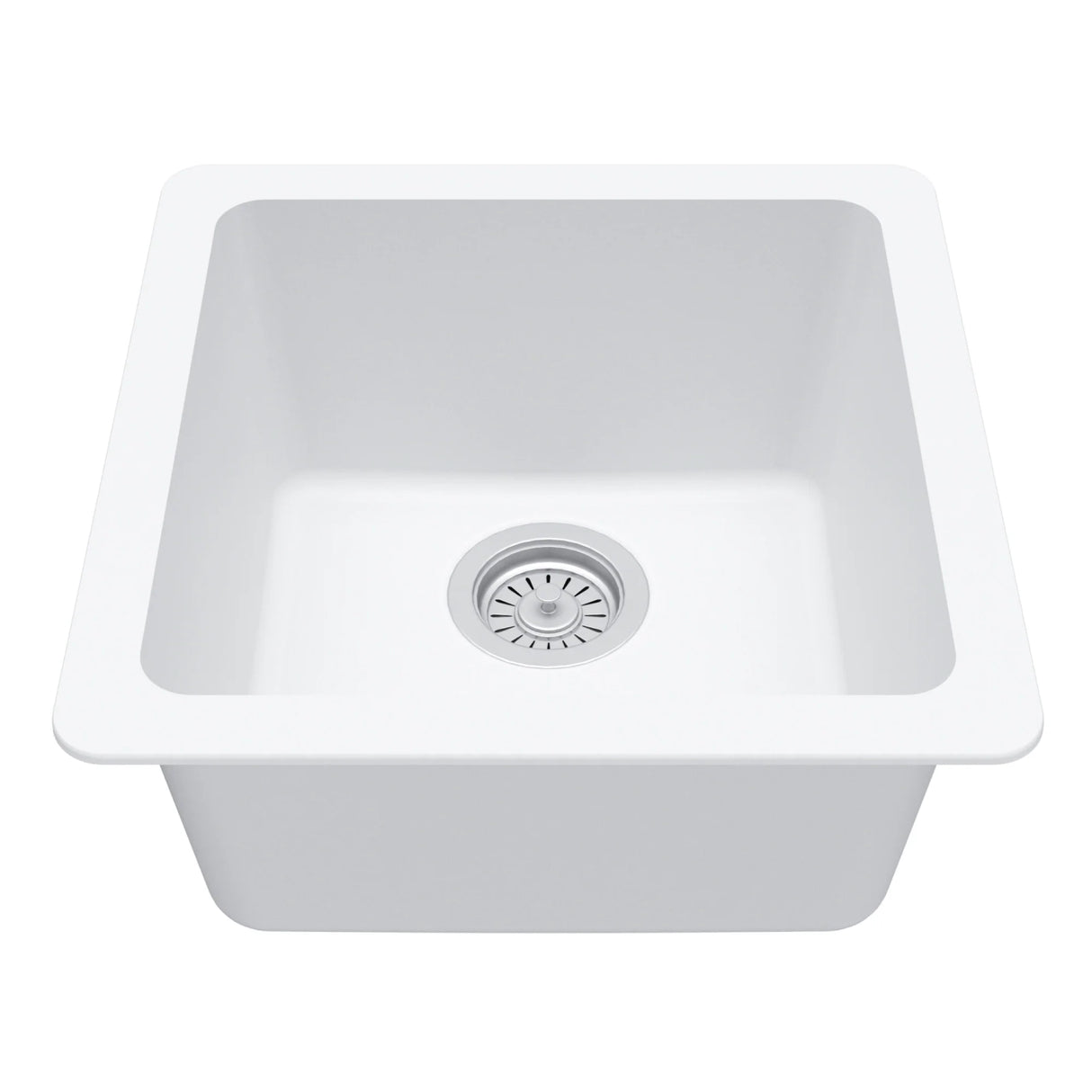 Karran 17" Undermount Quartz Composite Kitchen Sink, White