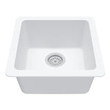 Karran 17" Undermount Quartz Composite Kitchen Sink, White