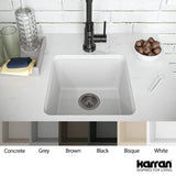 Karran 17" Undermount Quartz Composite Kitchen Sink, White