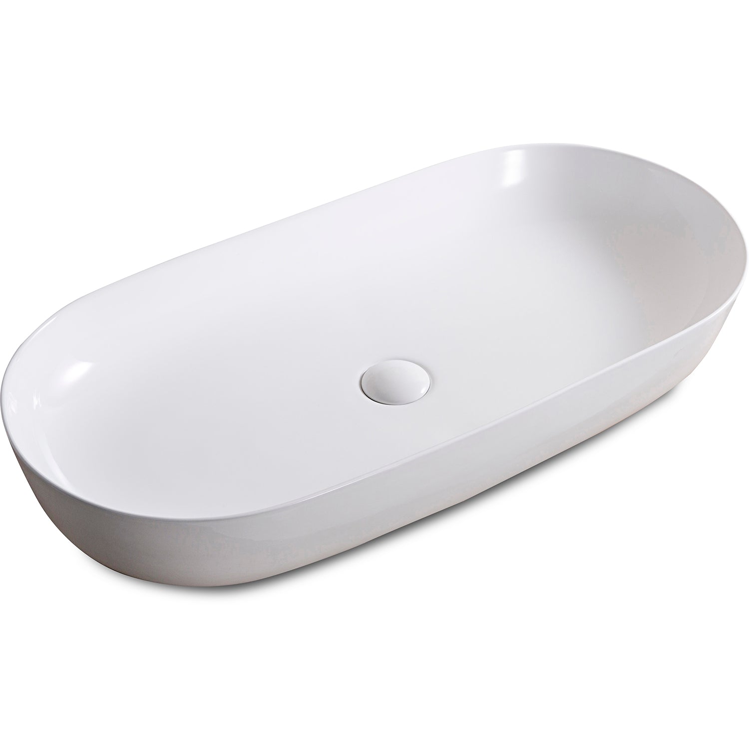 Ruvati 32 x 16 inch Bathroom Vessel Sink White Oval Above Counter Vanity Porcelain Ceramic