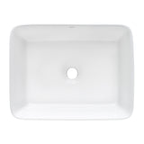 19" Rectangular Above Vanity Counter Bathroom Porcelain Ceramic Vessel Sink in White