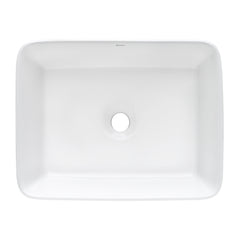 19" Rectangular Above Vanity Counter Bathroom Porcelain Ceramic Vessel Sink in White