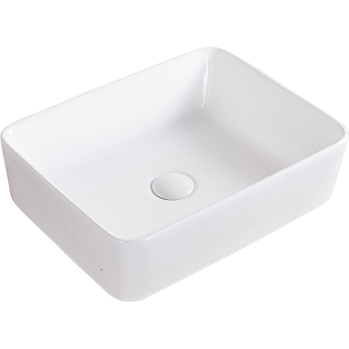 19" Rectangular Above Vanity Counter Bathroom Porcelain Ceramic Vessel Sink in White