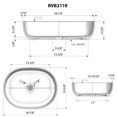 Ruvati 19-inch Pacific Blue epiStone Solid Surface Modern Bathroom Vessel Sink