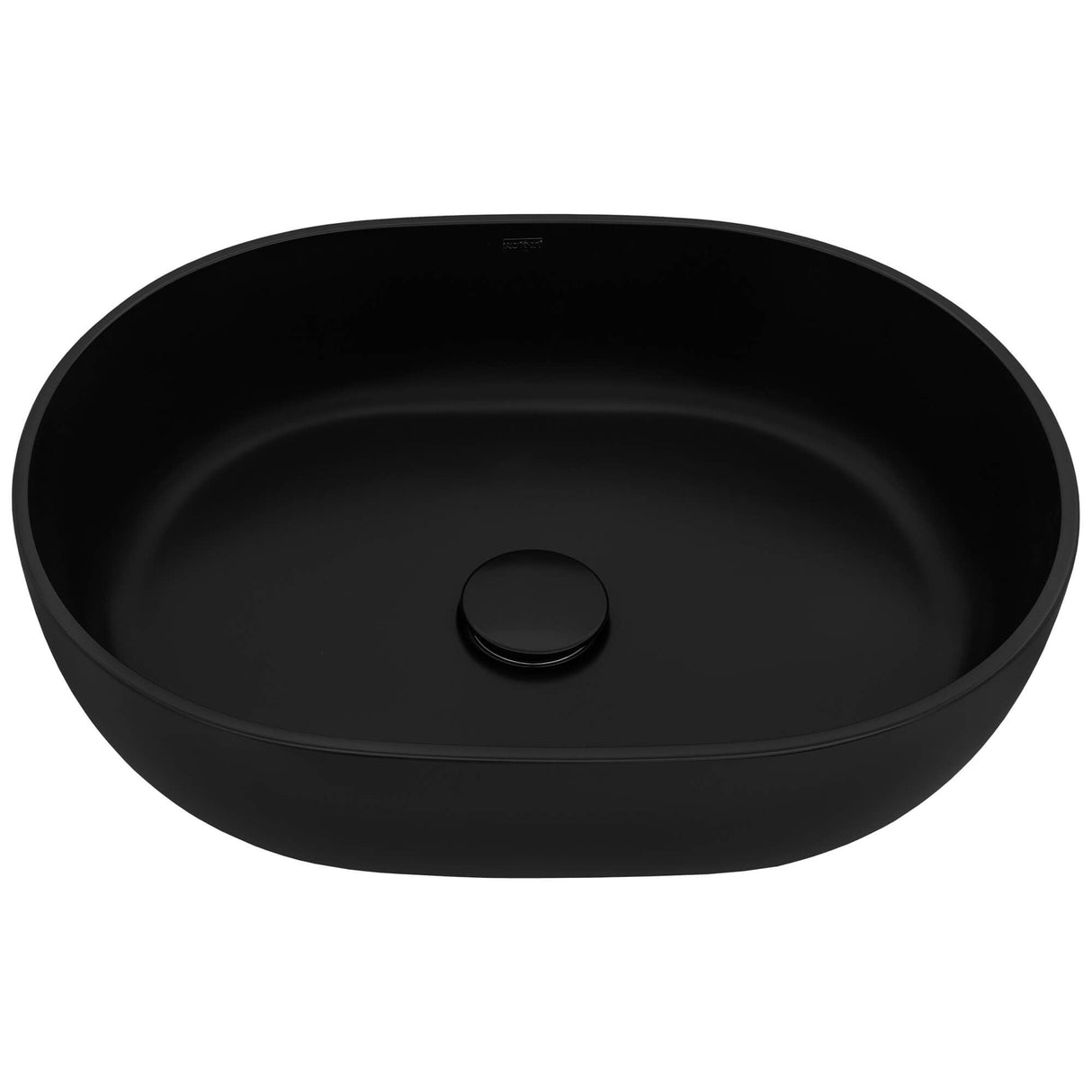 Ruvati 19-inch Matte Black epiStone Solid Surface Modern Bathroom Vessel Sink