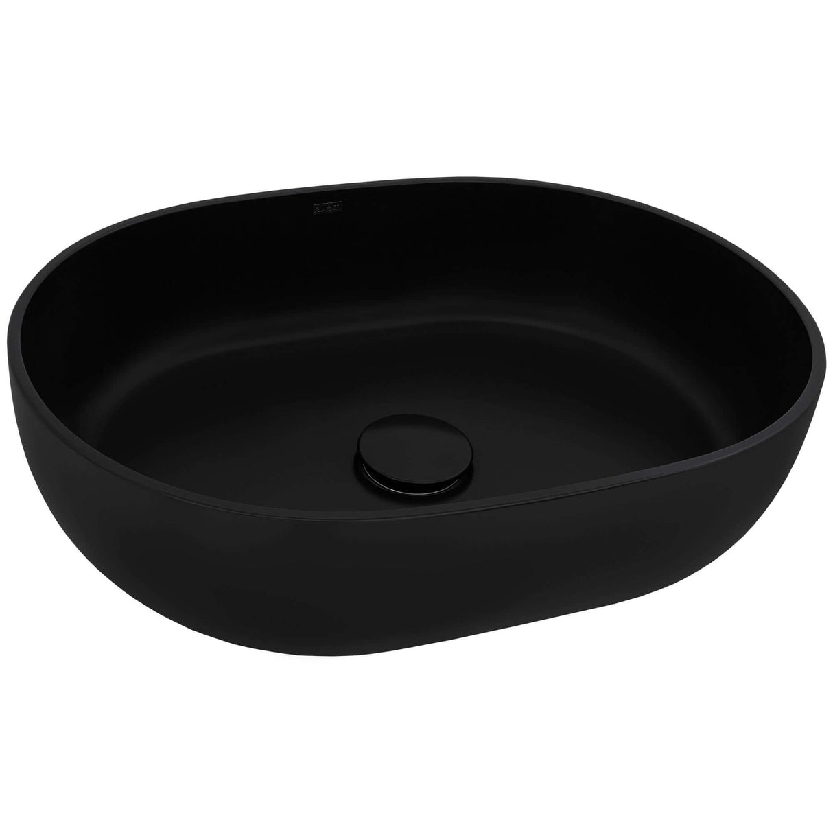 Ruvati 19-inch Matte Black epiStone Solid Surface Modern Bathroom Vessel Sink