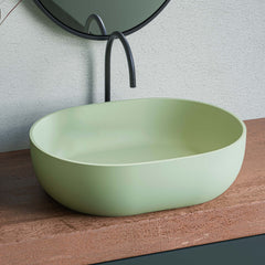 Ruvati 19-inch Avocado Lime Green epiStone Solid Surface Bathroom Vessel Sink