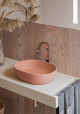 Ruvati 19-inch Sedona Clay Pink epiStone Solid Surface Bathroom Vessel Sink