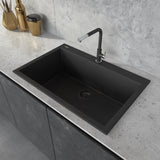 Ruvati 33 x 22 inch epiGranite Drop-in Topmount Granite Composite Single Bowl Kitchen Sink