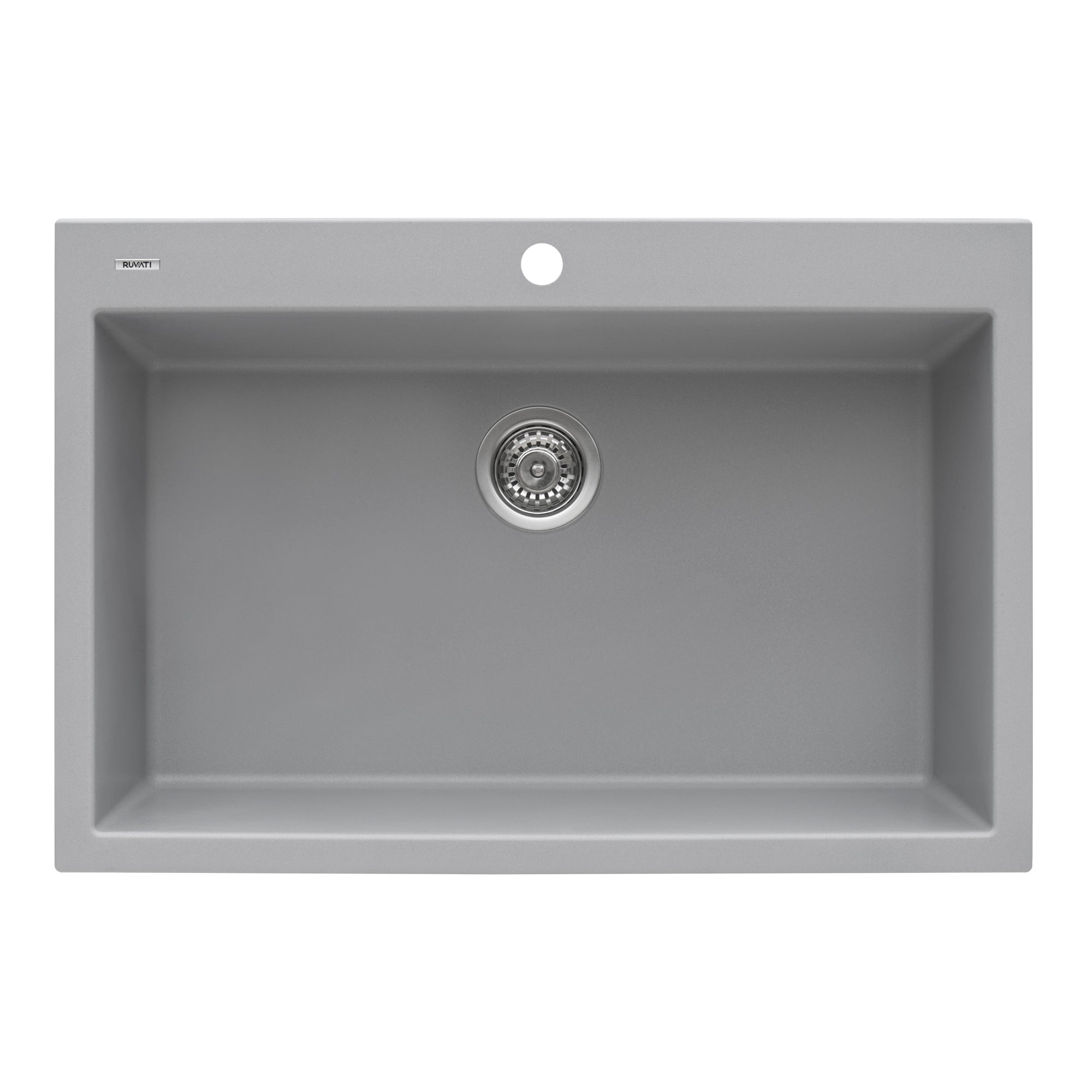 Ruvati 33 x 22 inch epiGranite Drop-in Topmount Granite Composite Single Bowl Kitchen Sink