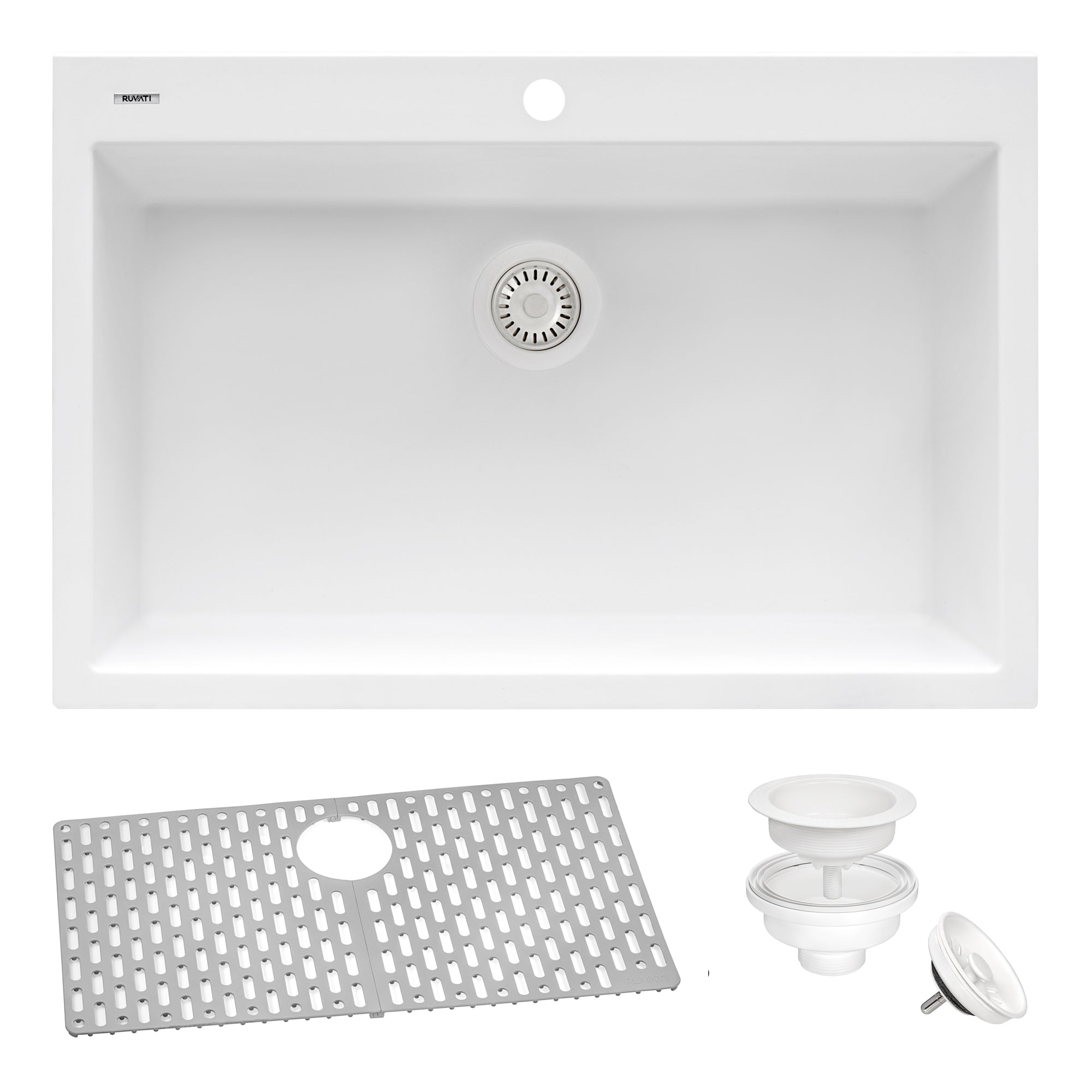 Ruvati 33 x 22 inch epiGranite Drop-in Topmount Granite Composite Single Bowl Kitchen Sink