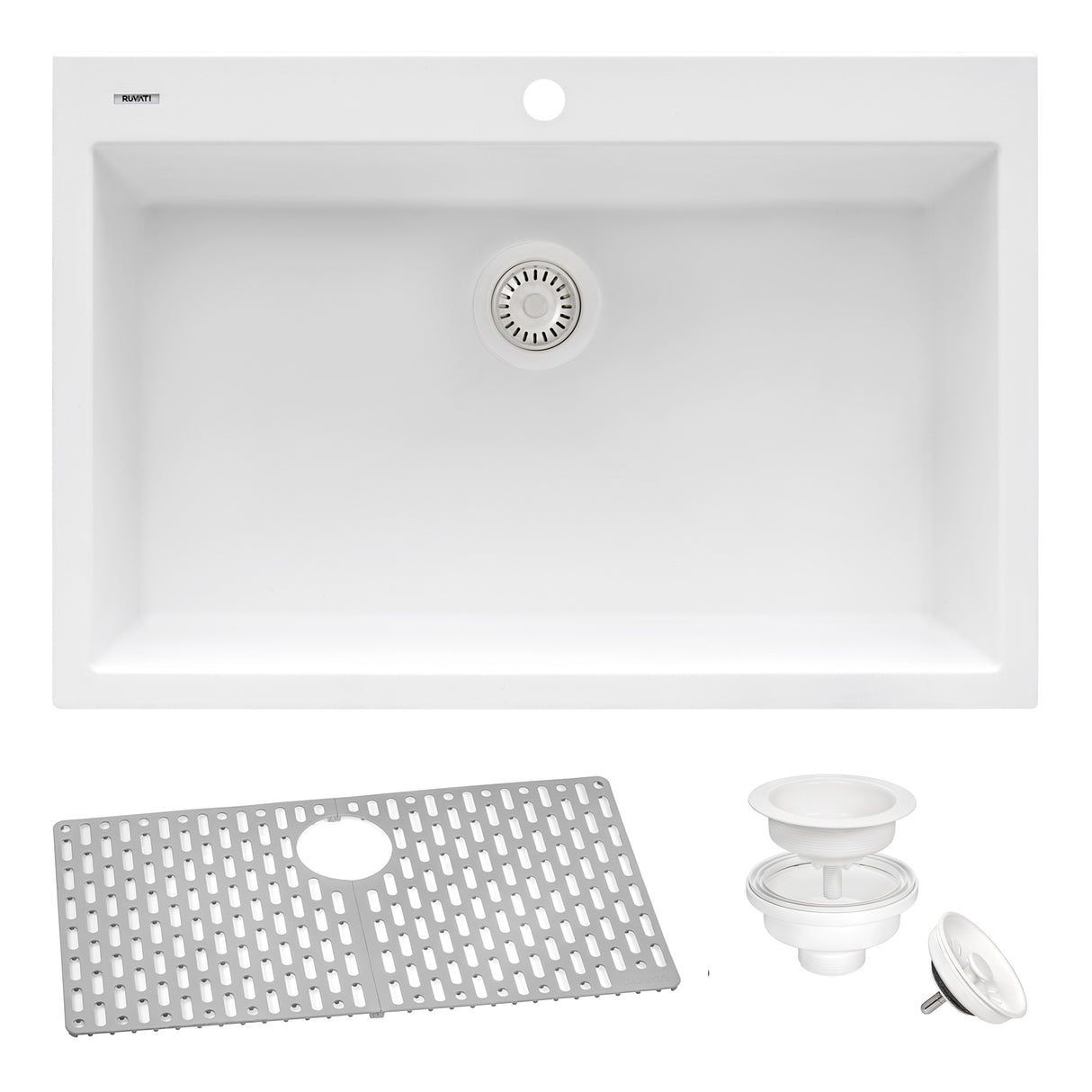 Ruvati 33 x 22 inch epiGranite Drop-in Topmount Granite Composite Single Bowl Kitchen Sink