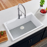 Ruvati 33 x 22 inch epiGranite Drop-in Topmount Granite Composite Single Bowl Kitchen Sink