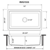 Ruvati 33-inch White Granite Farmhouse Workstation Apron-front Composite Kitchen Sink