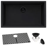 Ruvati 30 x 18 inch Granite Composite Undermount Single Bowl Kitchen Sink