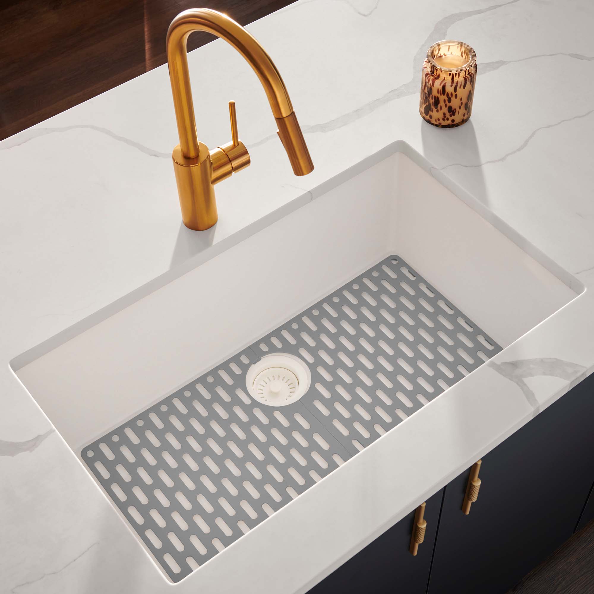 Ruvati 30 x 18 inch Granite Composite Undermount Single Bowl Kitchen Sink